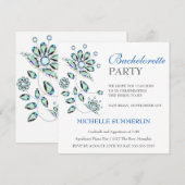 Blauwe Pareltjes Floral Bachelorette Kaart (Voorkant / Achterkant)