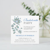 Blauwe Pareltjes Floral Bachelorette Kaart (Staand voorkant)