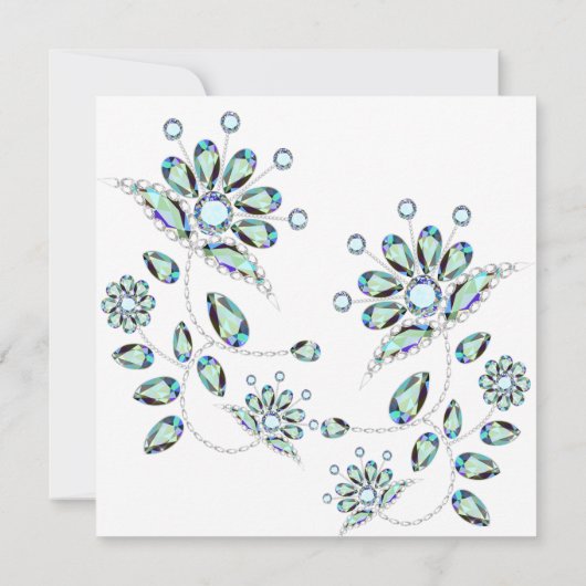 Blauwe Pareltjes Floral Bachelorette Kaart (Achterkant)