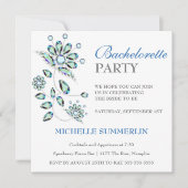 Blauwe Pareltjes Floral Bachelorette Kaart (Voorkant)