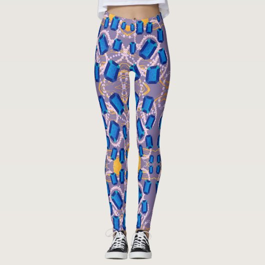 BLAUWE PARELTJES LEGGINGS (Voorkant)