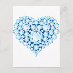 Blauwe Pareltjes voor het hart Briefkaart