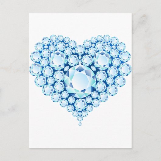 Blauwe Pareltjes voor het hart Briefkaart (Voorkant)