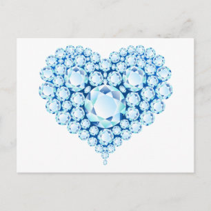 Blauwe Pareltjes voor het hart Briefkaart
