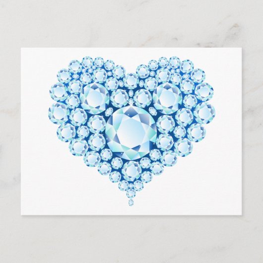 Blauwe Pareltjes voor het hart Briefkaart (Voorkant)