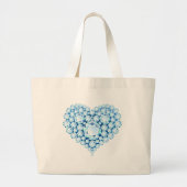 Blauwe Pareltjes voor het hart Grote Tote Bag (Voorkant)