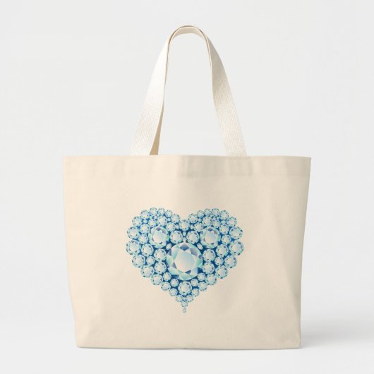 Blauwe Pareltjes voor het hart Grote Tote Bag (Voorkant)