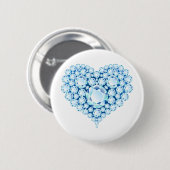 Blauwe Pareltjes voor het hart Ronde Button 5,7 Cm (Voorkant /achterkant)