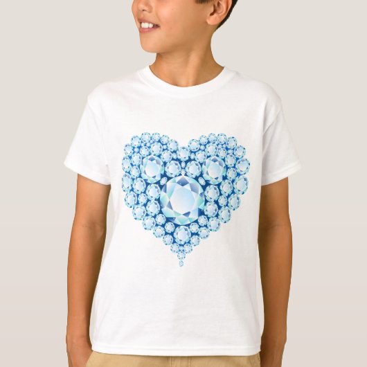 Blauwe Pareltjes voor het hart T-shirt (Voorkant)