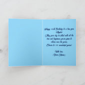 Blauwe Pareltjes, witte rozen en parels 90ste verj Kaart (Binnen)