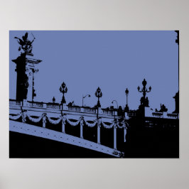 Blauwe Parijse Brug Poster