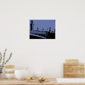 Blauwe Parijse Brug Poster (Keuken)
