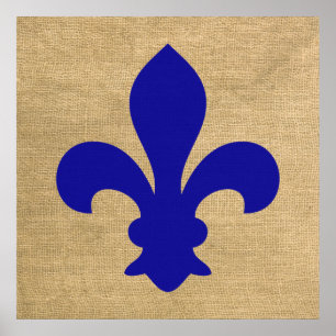 Blauwe Parijse Stemmingen Fleur de Lys Poster