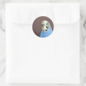 blauwe parkiet Foto Classic Round Sticker (Tas)