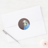 blauwe parkiet Foto Classic Round Sticker (Envelop)