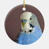  blauwe parkiet foto keramisch ornament (Achterkant)