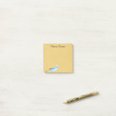 Blauwe parkiet met partijPet 3"x3" Post-it® notes (Op bureau)