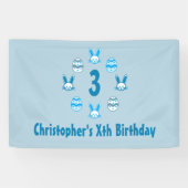 Blauwe Pasen 3e verjaardag Spandoek (Horizontaal)