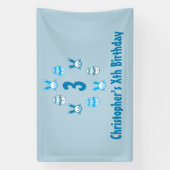 Blauwe Pasen 3e verjaardag Spandoek (Verticaal)