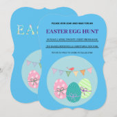 Blauwe Pasen Eenvoudige Brunch Eierspel Uitnodigin Kaart (Voorkant / Achterkant)