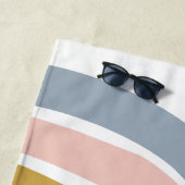 Blauwe pasta Boho Rainbow Name Beach Towel Strandlaken (In situ)