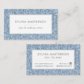 Blauwe pasta Glitter Moderne Minimale Visitekaartje (Voorkant / Achterkant)