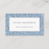 Blauwe pasta Glitter Moderne Minimale Visitekaartje (Voorkant)