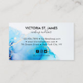 Blauwe pasta Waterverf Gold Flecks Visitekaartje (Achterkant)