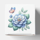 Blauwe Pastel Bloem Fee Eerste Verjaardag - Bedankdoosjes (Bovenkant)