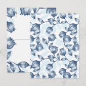 Blauwe pastel Elegantie: Tulp Silhouet Bloemen Pat Briefkaart (Voorkant / Achterkant)