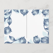 Blauwe pastel Elegantie: Tulp Silhouet Bloemen Pat Briefkaart (Achterkant)
