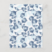 Blauwe pastel Elegantie: Tulp Silhouet Bloemen Pat Briefkaart (Voorkant)