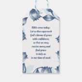 Blauwe pastel Elegantie: Tulp Silhouet Bloemen Pat Cadeaulabel (Achterkant)