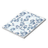 Blauwe pastel Elegantie: Tulp Silhouet Bloemen Pat Notitieblok (Linkerzijde)