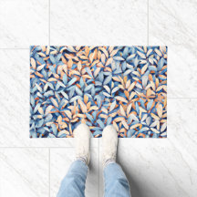 Blauwe pastel en perzikbladeren