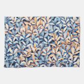 Blauwe pastel en perzikbladeren theedoek (Horizontaal)
