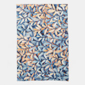 Blauwe pastel en perzikbladeren theedoek (Verticaal)