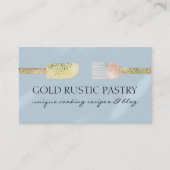 Blauwe pastel eucalyptus leaf spatel visitekaartje (Voorkant)