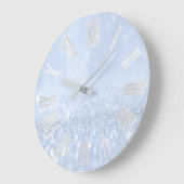 Blauwe Pastel Glitter Grijs Grijs Zilver Romeinse  Grote Klok (Hoek)