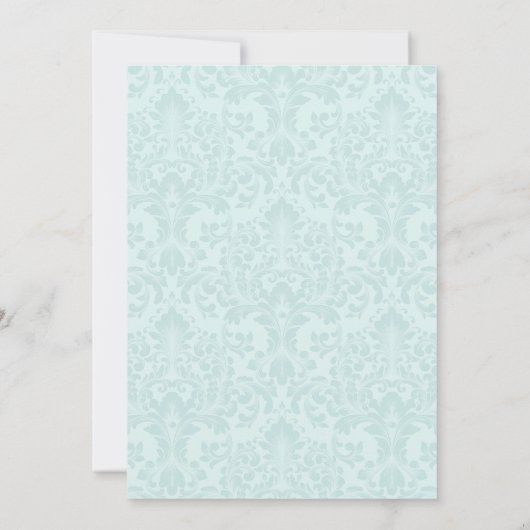 Blauwe pastel goud tiende barokke rococo verjaarda kaart (Achterkant)