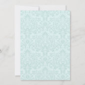 Blauwe pastel goud vijfde barokke rococo verjaarda kaart (Achterkant)