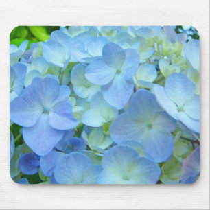 Blauwe Pastel Hydrangea Bloemen muismatten Bloemig