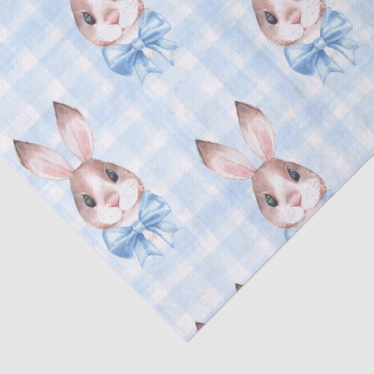 Blauwe Pastel Konijnenkonijn Gift Tissuepapier (Detail)