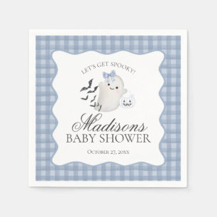 Blauwe Pastel Little Boo Geest Baby Shower Dessert Servet