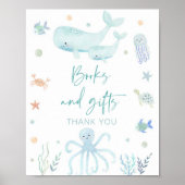 Blauwe pastel onder het Zee Boeken en geschenken t Poster (Voorkant)