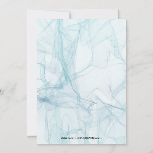 Blauwe Pastel Tinten Achtergrond Bruiloft Kaart (Achterkant)