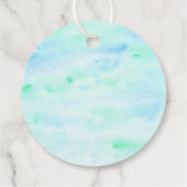 Blauwe Pastel Twee De Maan Ruimte Verjaardag Bedankjes Labels (Achterkant)