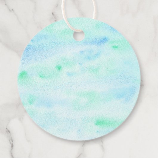 Blauwe Pastel Twee De Maan Ruimte Verjaardag Bedankjes Labels (Achterkant)