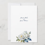 Blauwe Pastel Witte Rose Bloemen Border Wedding Kaart (Achterkant)