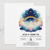 Blauwe Pastel Wolken Verjaardag Kaart (Voorkant / Achterkant)